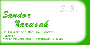 sandor marusak business card